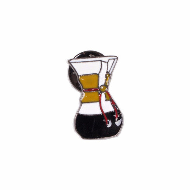 5in1 Jewelry Coffee Hand Punch Pot AeroPress Chemex Filter Bowl Coffee Enamel Pins Shirt Bag