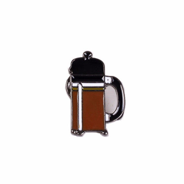 5in1 Jewelry Coffee Hand Punch Pot AeroPress Chemex Filter Bowl Coffee Enamel Pins Shirt Bag