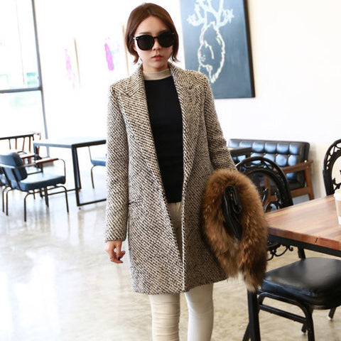 2016 luxury wool coat winter women high quality fashion overcoat long blends over coats