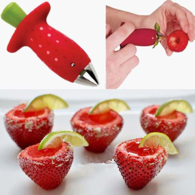 1pc Red Strawberry Tomatoes Stem Huller Remover Fruit Vegetable Creative essories - Shopy Max
