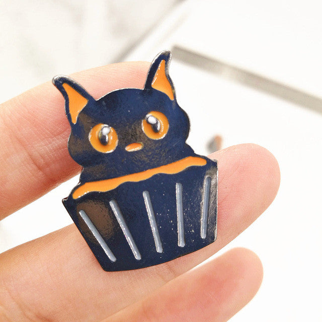 Timlee X147 Cute Halloween Ghost Pumpkin Cup Cake Cat Flamingo Enamel Pin Bird Owl Unicorn Cactus Alloy Brooch Pins Wholesale - Shopy Max