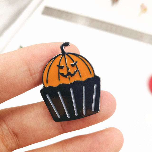 Timlee X147 Cute Halloween Ghost Pumpkin Cup Cake Cat Flamingo Enamel Pin Bird Owl Unicorn Cactus Alloy Brooch Pins Wholesale - Shopy Max