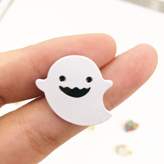 Timlee X147 Cute Halloween Ghost Pumpkin Cup Cake Cat Flamingo Enamel Pin Bird Owl Unicorn Cactus Alloy Brooch Pins Wholesale - Shopy Max