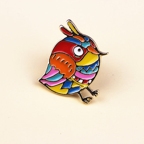 Timlee X246 Cartoon Rock Hand Enamel Pins Colorful Bird Lightning Cloud