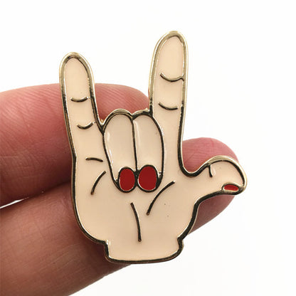 Timlee X246 Cartoon Rock Hand Enamel Pins Colorful Bird Lightning Cloud