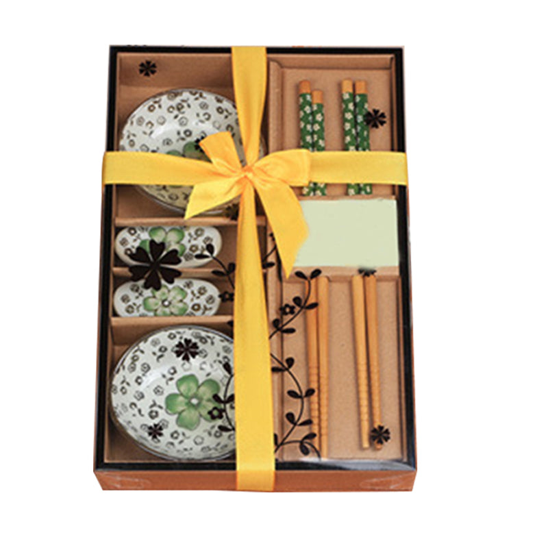 Wholesale Dinnerware Set Icarekit  Japanese tableware set Ceramics Sushi Saucer Set for Two in Gift Box 460554