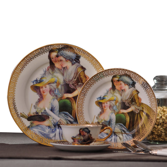 8PCS/LOT Creative Gift European Ceramic Bone China Porcelain Western Food Tableware Coffee Cup Bowl Knife Fork Spoon Saucer Set