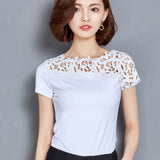 Summer 2017 Cotton T-Shirt Women T Shirt Short Sleeve Lace Tshirt Kawaii Tops Casual