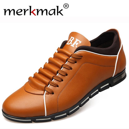 Merkmak Big Size 38-48 Men Casual Shoes Fashion Leather Shoes for Men Summer - Shopy Max