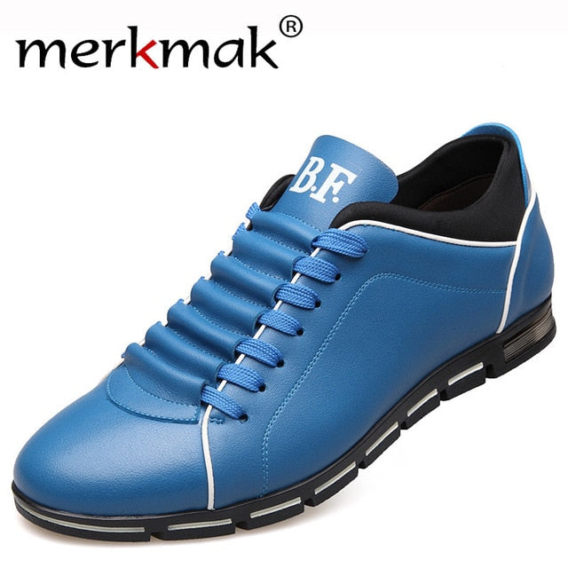 Merkmak Big Size 38-48 Men Casual Shoes Fashion Leather Shoes for Men Summer - Shopy Max
