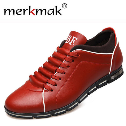 Merkmak Big Size 38-48 Men Casual Shoes Fashion Leather Shoes for Men Summer