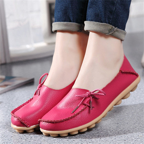 2017 New PU Leather Women Flats Moccasins Loafers Ladies Shoes Wild