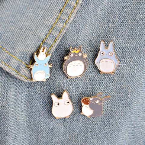 5pcs/set Japan Anime TOTORO Enamel Pins and Brooches Childrens Clothing