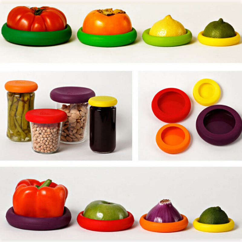 4PC Farberware Assorted Food Embracers Food Cuddlers and food huggers, Which helps your foods and Fruits keep safely, Set of 4