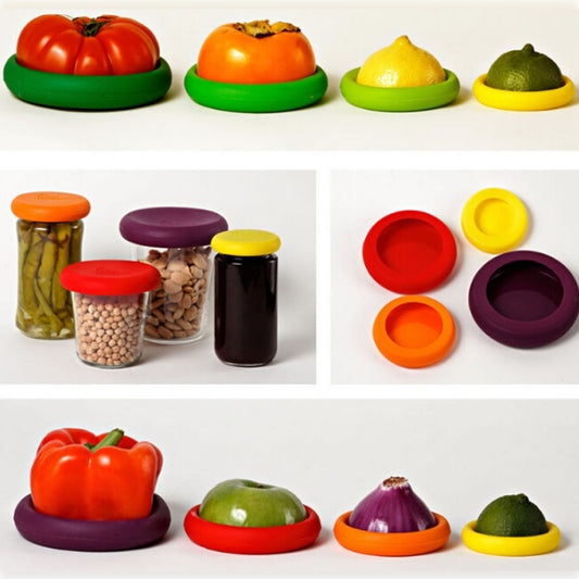 4PC Farberware Assorted Food Embracers Food Cuddlers and food huggers, Which helps your foods and Fruits keep safely, Set of 4