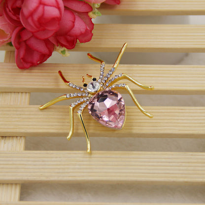 Crystal Spider Brooch Spille Da Donna Enamel Pins Cute Love Collar Tips Mujer