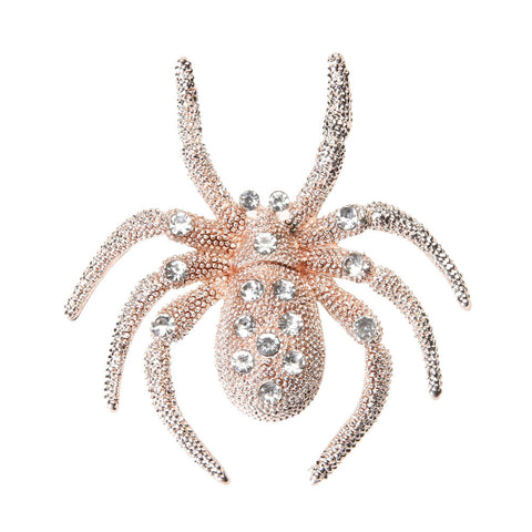 New Women Spider Brooch enamel pins Diamante Spilla Clear Crystal Brooch