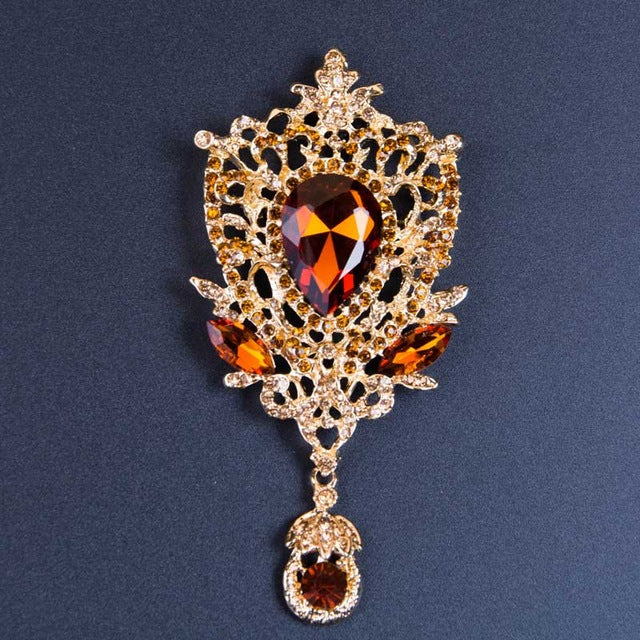 Austrian Rhinestone Brooch Pins For Women Gold Lily Broches Crystal Jewelry Fashion Wedding Party Invitation Relogio Feminino