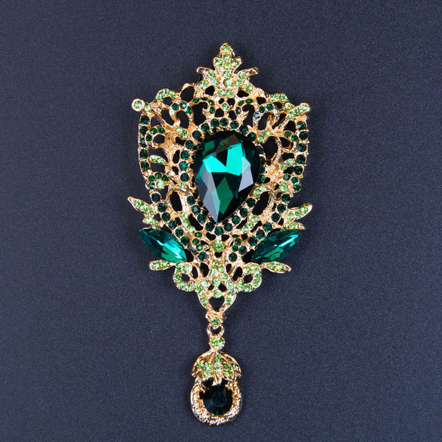 Austrian Rhinestone Brooch Pins For Women Gold Lily Broches Crystal Jewelry Fashion Wedding Party Invitation Relogio Feminino