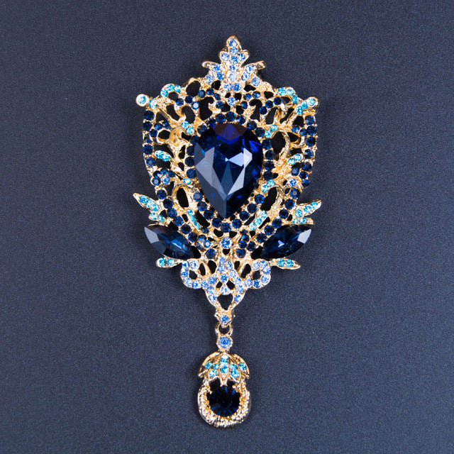 Austrian Rhinestone Brooch Pins For Women Gold Lily Broches Crystal Jewelry Fashion Wedding Party Invitation Relogio Feminino