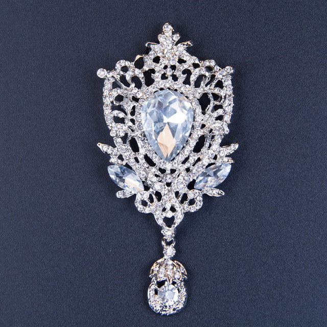 Austrian Rhinestone Brooch Pins For Women Gold Lily Broches Crystal Jewelry Fashion Wedding Party Invitation Relogio Feminino