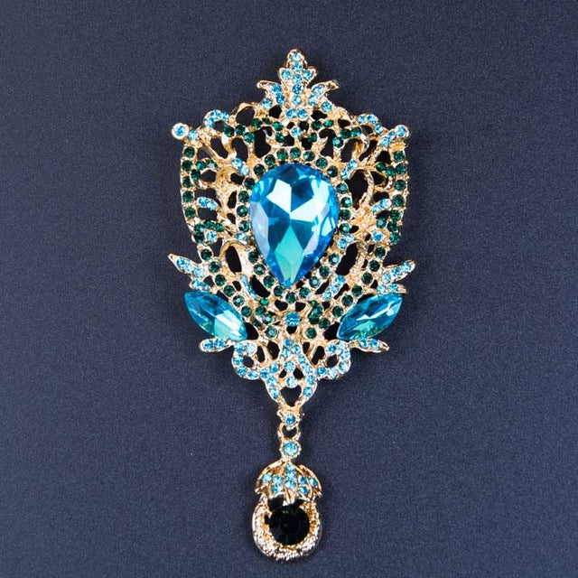 Austrian Rhinestone Brooch Pins For Women Gold Lily Broches Crystal Jewelry Fashion Wedding Party Invitation Relogio Feminino