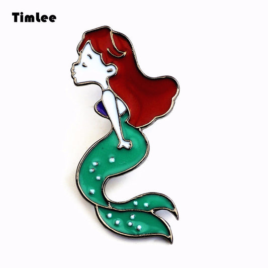 Timlee X191 New Cartoon Mermaid Enamel Pins  Fashion Jewelry - Shopy Max