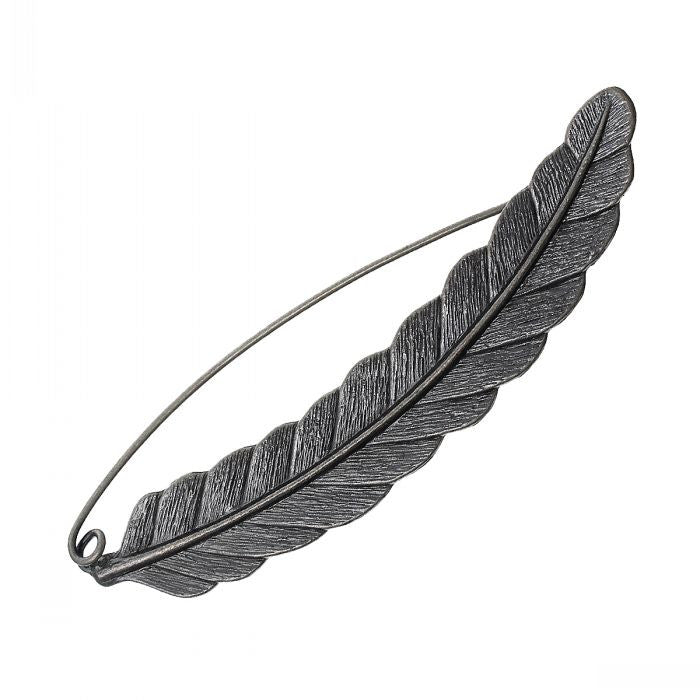 DoreenBeads Retail Safety Brooches Enamel Pin Feather Antique Silver 8.5cm x 2.1cm(3 3/8" x 7/8"),3PCs - Shopy Max