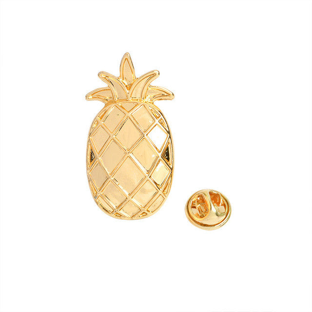 MJARTORIA Cute Pineapple Apple Fruit Brooches Shirt Enamel pin New Horse Animal
