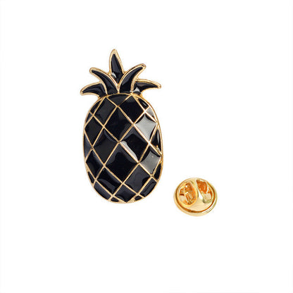 MJARTORIA Cute Pineapple Apple Fruit Brooches Shirt Enamel pin New Horse Animal