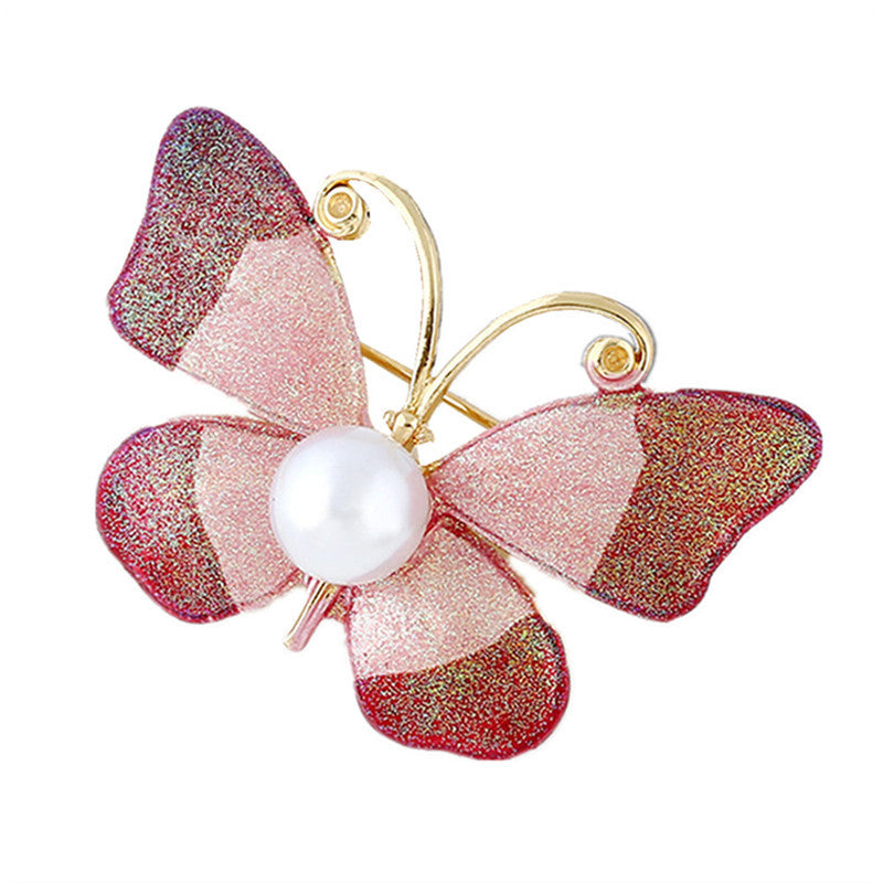 RONGQING 10Pcs/lot Imitation Pearls Enamel Pin Butterfly Brooches for Women Insect - Shopy Max