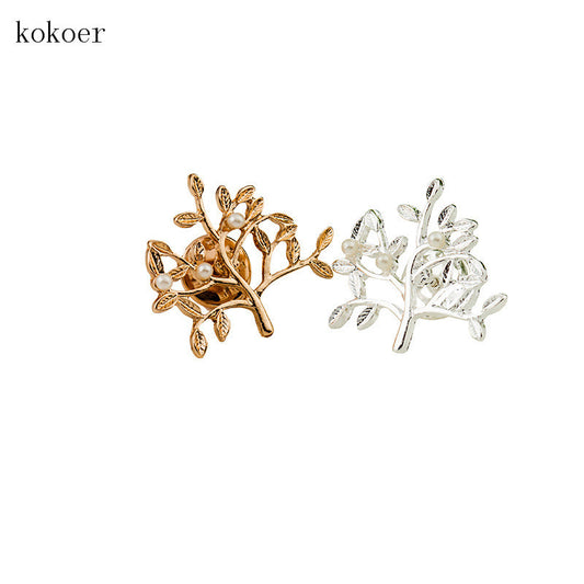 2017Fashion enamel pins Vintage Elegant Branch Brooches Pins Scarf Clip Antique
