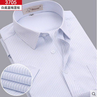 2016Brand SummerPlus Size Men Shirt Slim Fit Striped Business