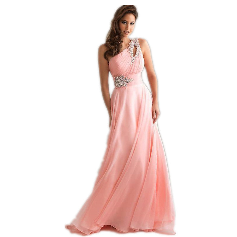 Vestido De Festa Longo Pink Formal Long Evening Dresses 2016 New Arrival One
