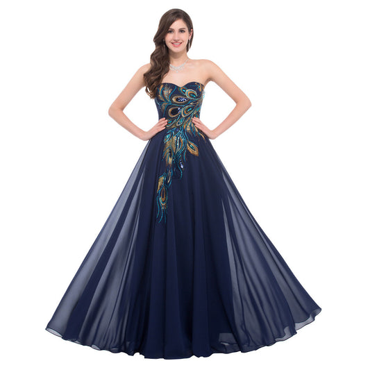Evening Dresses Long 2016 For Wedding Occasion Dresses Plus Size Grace Karin Peacock - Shopy Max