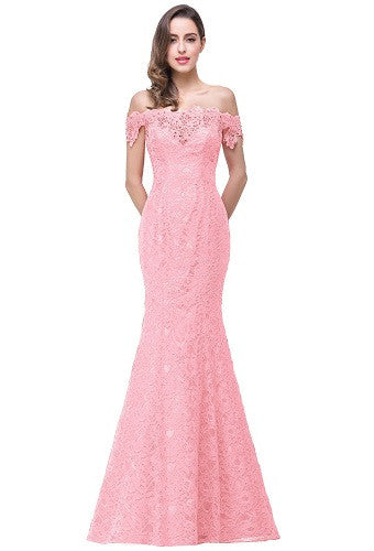 Hot Sale Elegant Beads Lace Mermaid Long Evening Dress 2016 Cheap Red