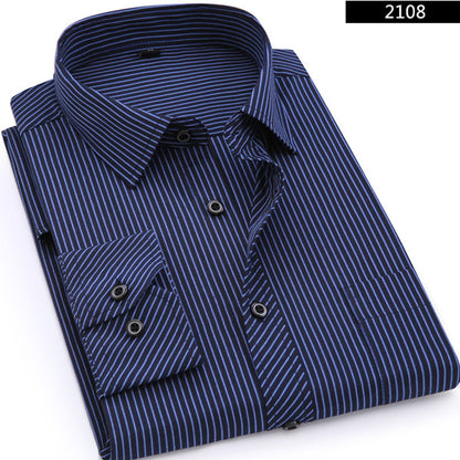 Plus Large Size 8XL 7XL 6XL 5XL 4XL Mens Business Casual Long Sleeved Shirt