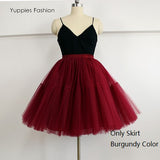 Yuppies Fashion 5 Layers Summer Tulle Skirt Vintage Midi Tutu Skirt Pleated Skirts Womens - Shopy Max