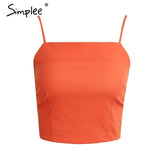 Simplee Belt lace up camisole tank top tees women Summer beach bow female cami crop - Shopy Max