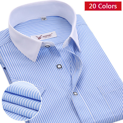 2016 New Arrival Brand Short Sleeve Shirt Men Plus Size Striped