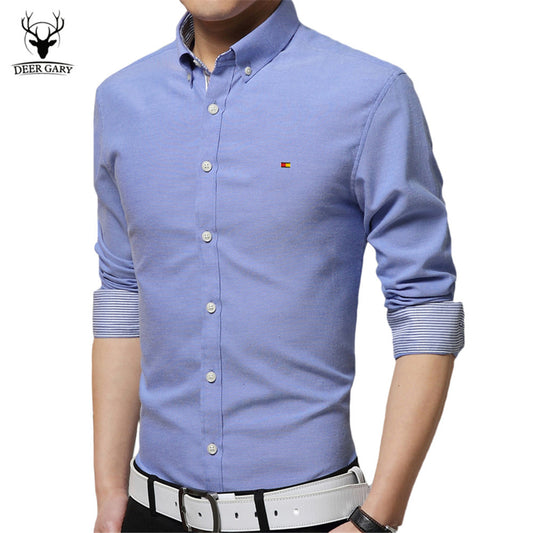 High Quality 2016 New Korean Style Fashion Pure Color Basic Shirt Male Slim