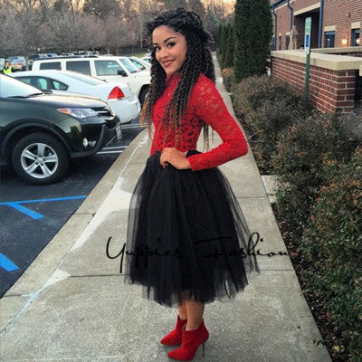 Quality 5 Layers 65cm Summer Midi Tulle Skirt Fashion Pleated TUTU Skirts Womens - Shopy Max