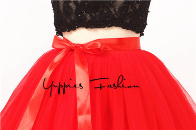 Quality 5 Layers 65cm Summer Midi Tulle Skirt Fashion Pleated TUTU Skirts Womens - Shopy Max
