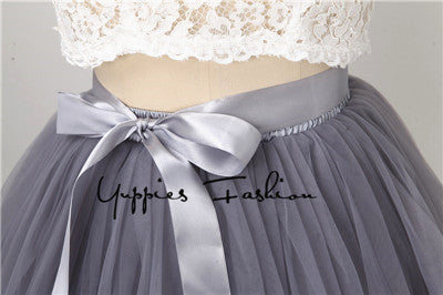 Quality 5 Layers 65cm Summer Midi Tulle Skirt Fashion Pleated TUTU Skirts Womens - Shopy Max