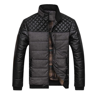 Mountainskin Brand Men's Jackets and Coats 4XL PU Patchwork Designer