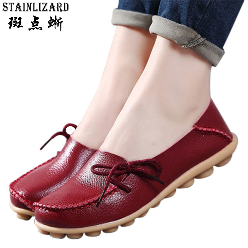 2017 New PU Leather Women Flats Moccasins Loafers Ladies Shoes Wild