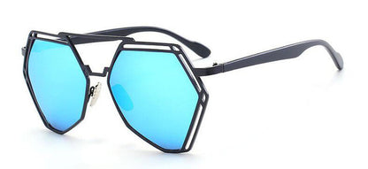 ROYAL GIRL Fashion Metal Frame Unique Geometry Sunglasses Women Classic Brand Designer Twin-Beams Glasses Coating Mirror ss510