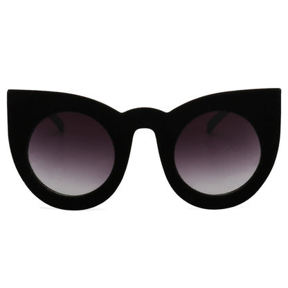 ROYAL GIRL 2017 Fashion Sexy Round Cat Eye Sunglasses Plush personality Border Velvet Frame Sun Glasses For Women Oculos SS205