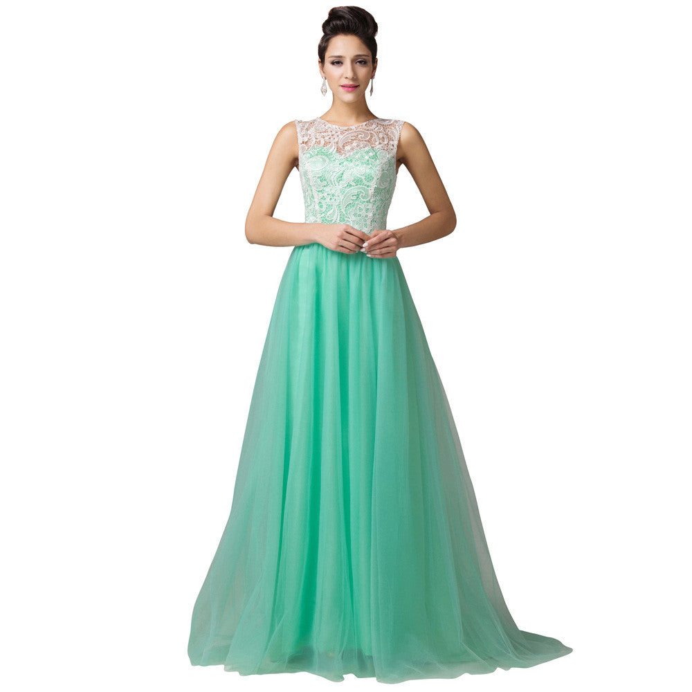 Grace Karin Fashion Women Winter ball Long Lace Evening Dresses - Shopy Max