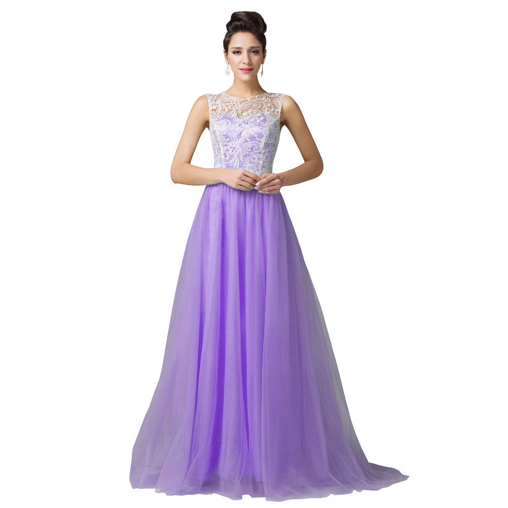 Grace Karin Fashion Women Winter ball Long Lace Evening Dresses - Shopy Max